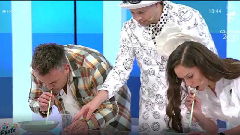 Irina și Răzvan Fodor s-au duelat în bomboane șa Nu te supăra, frate! de la Antena 1