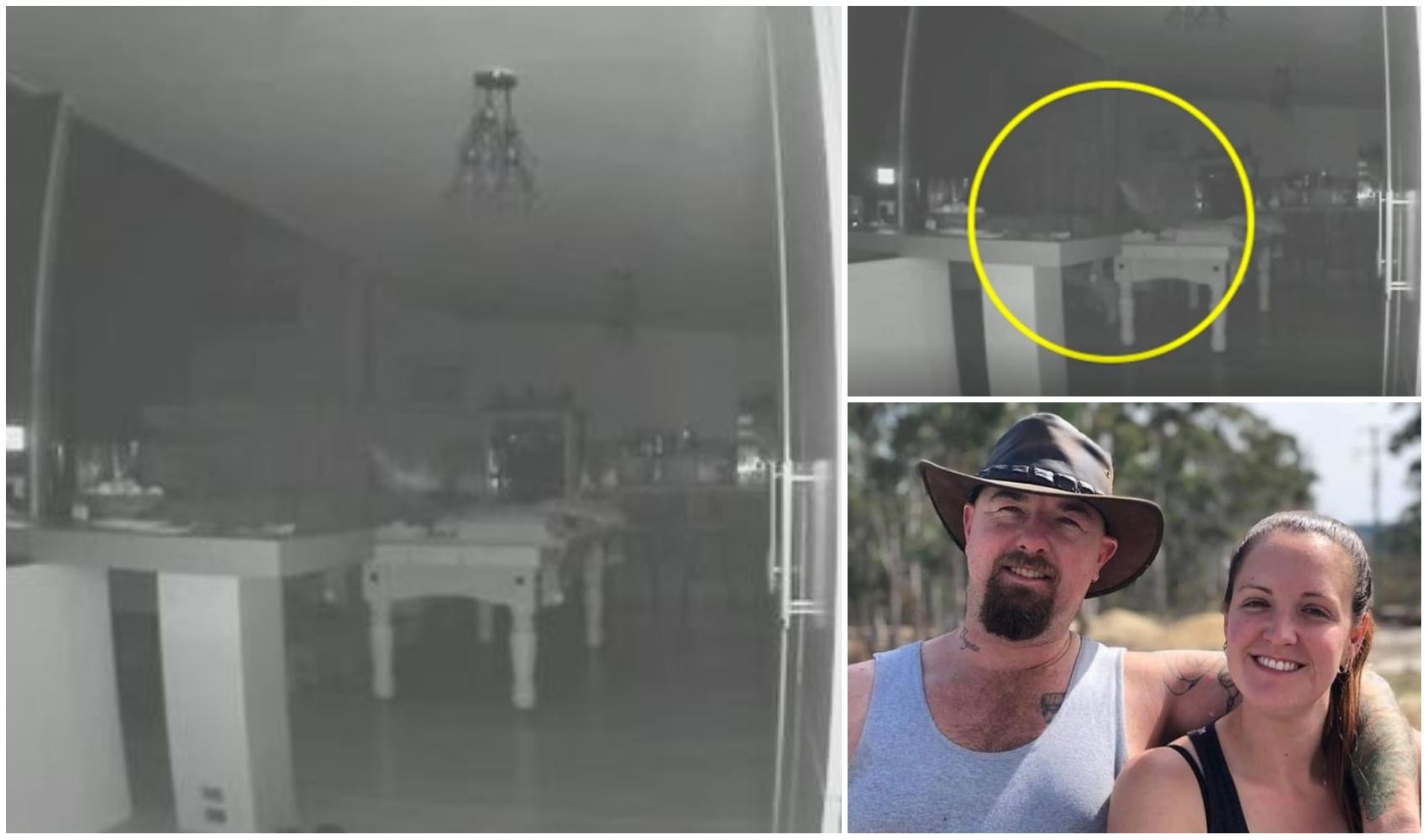 colaj foto cu imagini surprinse noaptea de camere de supraveghere si Matthew Kane si sotia lui, lauren