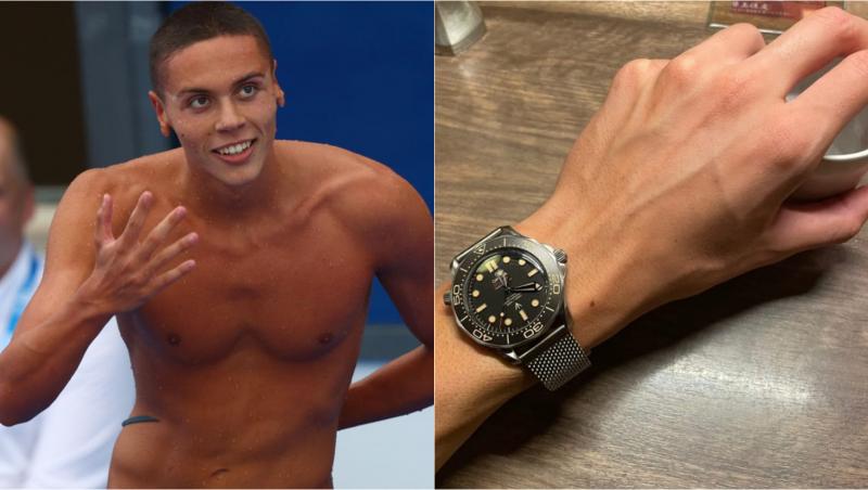 David Popovici poartă la mână același ceas avut de James Bond, în seriile cu Daniel Craig.