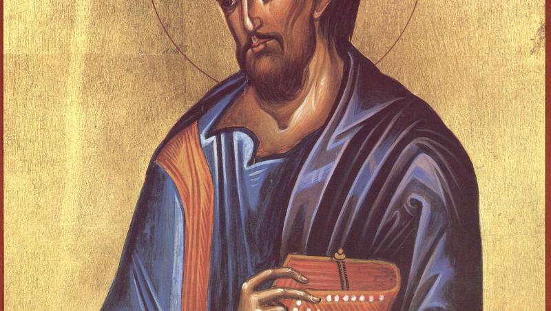 Imagine în care este ilustrat Sfântul Luca sub forma unei icoane