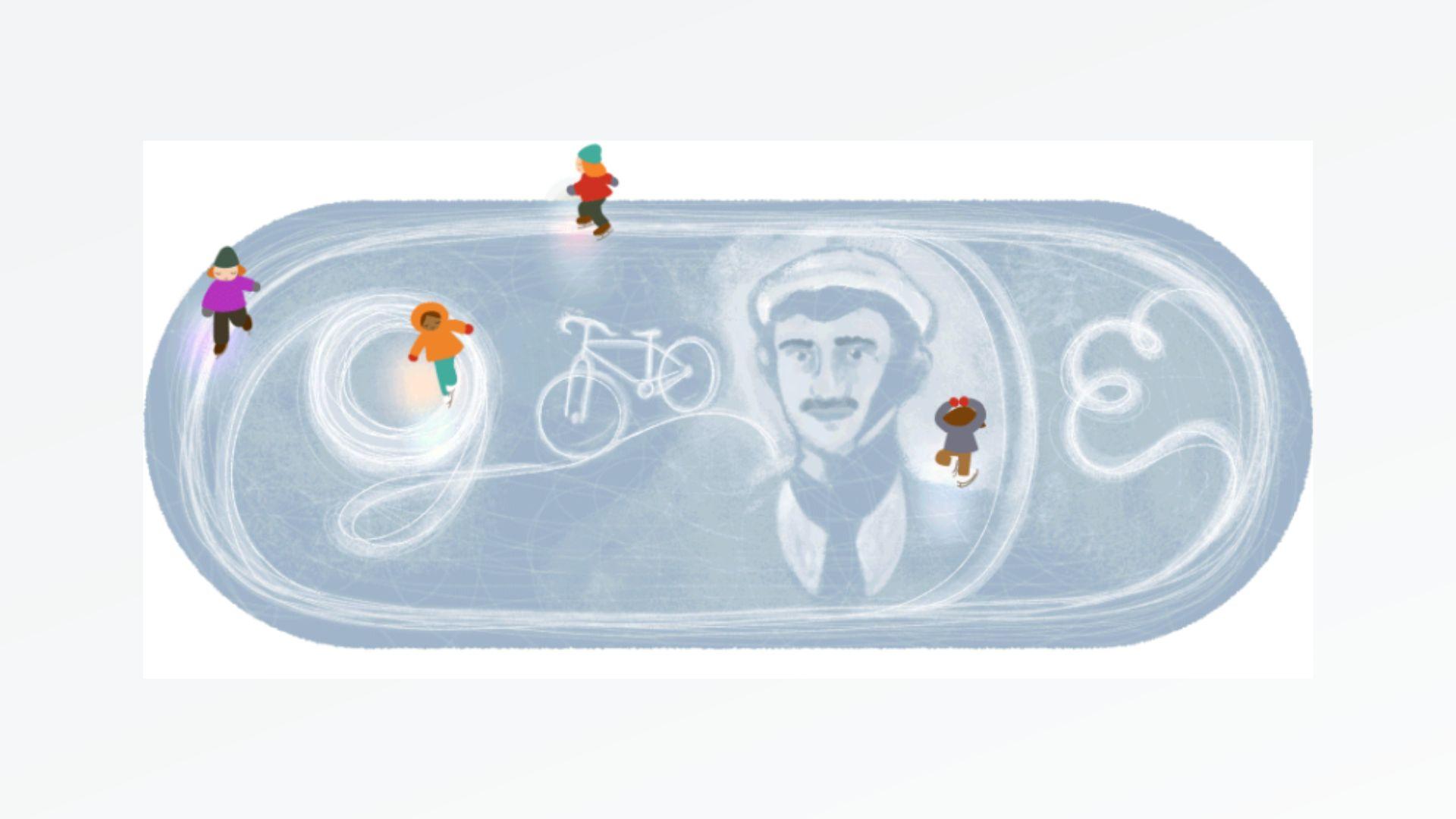 Un doodle special de la Google marchează 150 de ani de la nașterea olandezului Jaap Eden, campion mondial la patinaj și ciclism