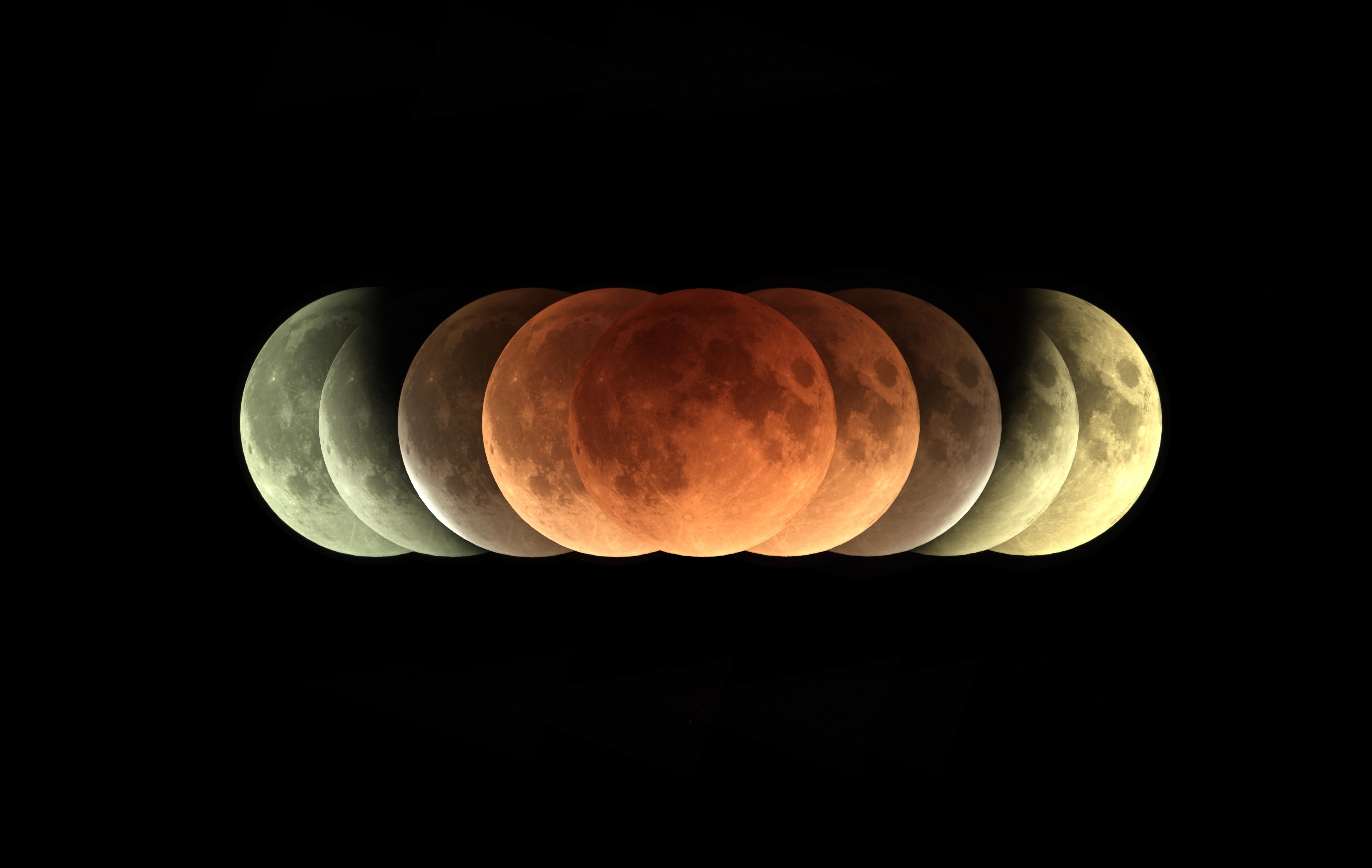 Imagine cu diferite faze ale lunii