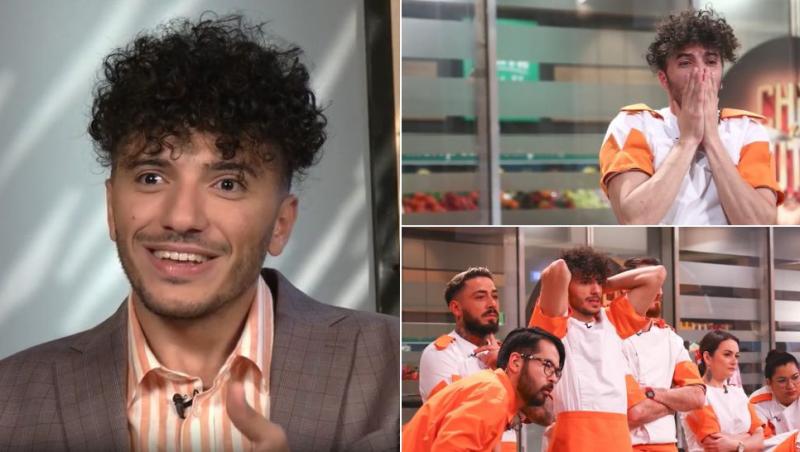 colaj Zaid Mohannad, zis și Habibi, din echipa Soarelui Răsare la Interviuile Chefi la cuțite în costum și cămașă și Habibi cu tunică de bucătar la emisiune, singur și împreună cu ceilalți colegi de echipă