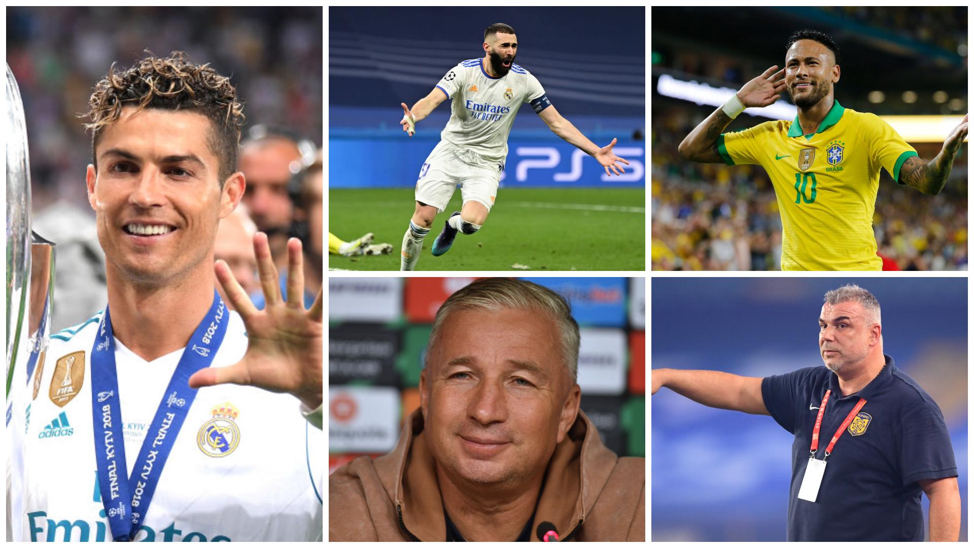 Colaj cucu Cristiano Ronaldo, Benzema, Neymar, Dan Petrescu şi Cosmin Olăroiu