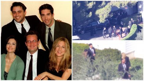 Actorii principali din serialul Friends și-au luat la revedere de la Mathew Perry, într-o ceremonie privată. Imagini emoționante