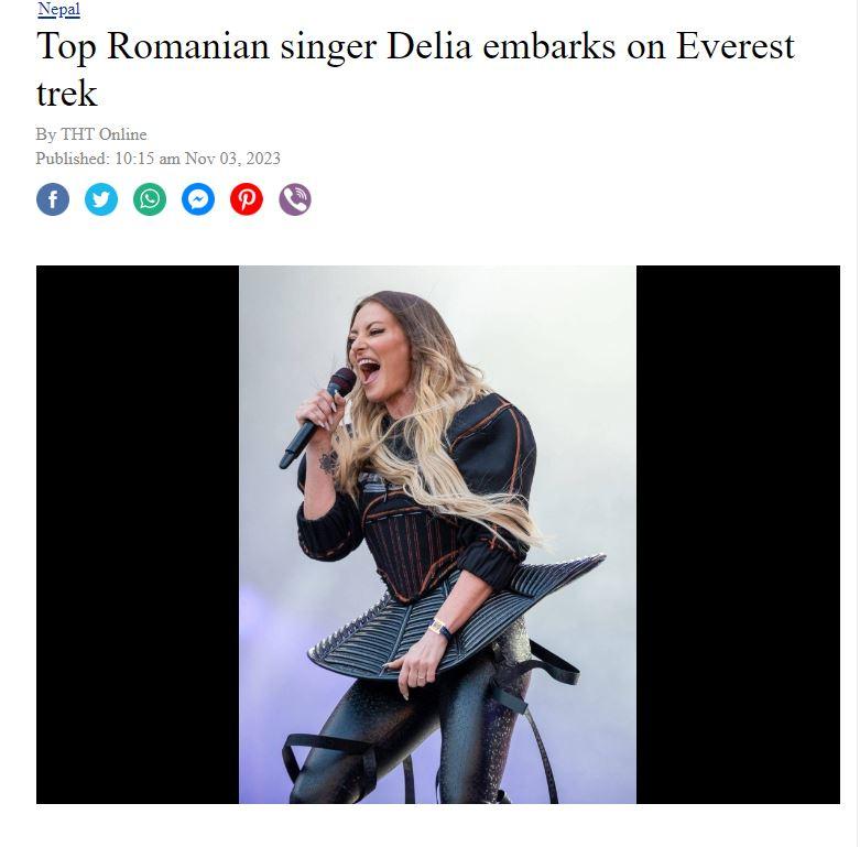 Imagine cu știrea cu Delia din Nepal.