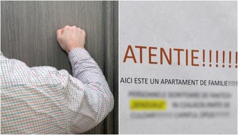 Ce mesaj a afișat „o familie serioasă” de români pe ușa apartamentului. Avertismentul pentru cei cu obiceiuri „neortodoxe”