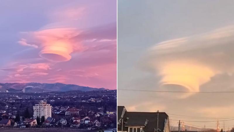 Un fenomen rar și spectaculos a apărut în România. Un nor care seamănă cu un OZN s-a văzut pe cer în Câmpulung și Sinaia.