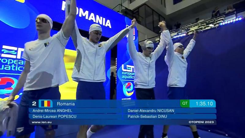 Rezultatul României în finala cu ștafetă masculină de 4x50m mixt, la Campionatele Europene de înot în bazin scurt 2023