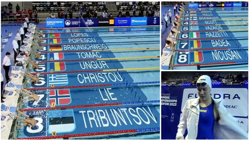 Colaj cu sportivii români din semifinalele Campionatelor Europene de înot în bazin scurt de joi