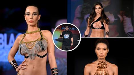 Prezentare de modă controversată la New York Fashion Week - modelele au pășit pe podium acoperite doar de bandă izolatoare