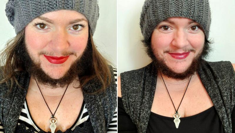 colaj de imagini cu femeia cu barba