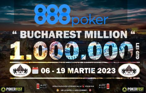 Sateliții pentru calificarea la 888poker Bucharest Million - 1.000.000 LEI GTD au început deja