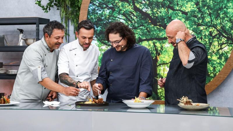 Imagini cu chef Cătălin Scărlătescu și chef Sorin Bontea de la filmările sezonului 11 Chefi la cuțite. Cum au fost surprinși