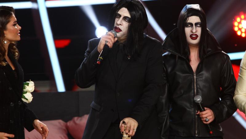 Te cunosc de undeva! 1 aprilie 2023. CRBL și Radu Țibulcă, de nerecunoscut cu transformarea în Marilyn Manson. Cum s-au descurcat