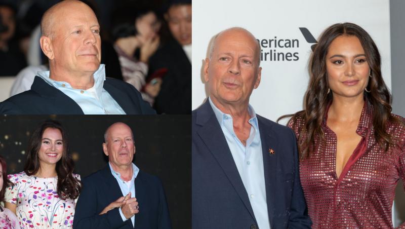 colaj foto cu Bruce Willis si soția sa
