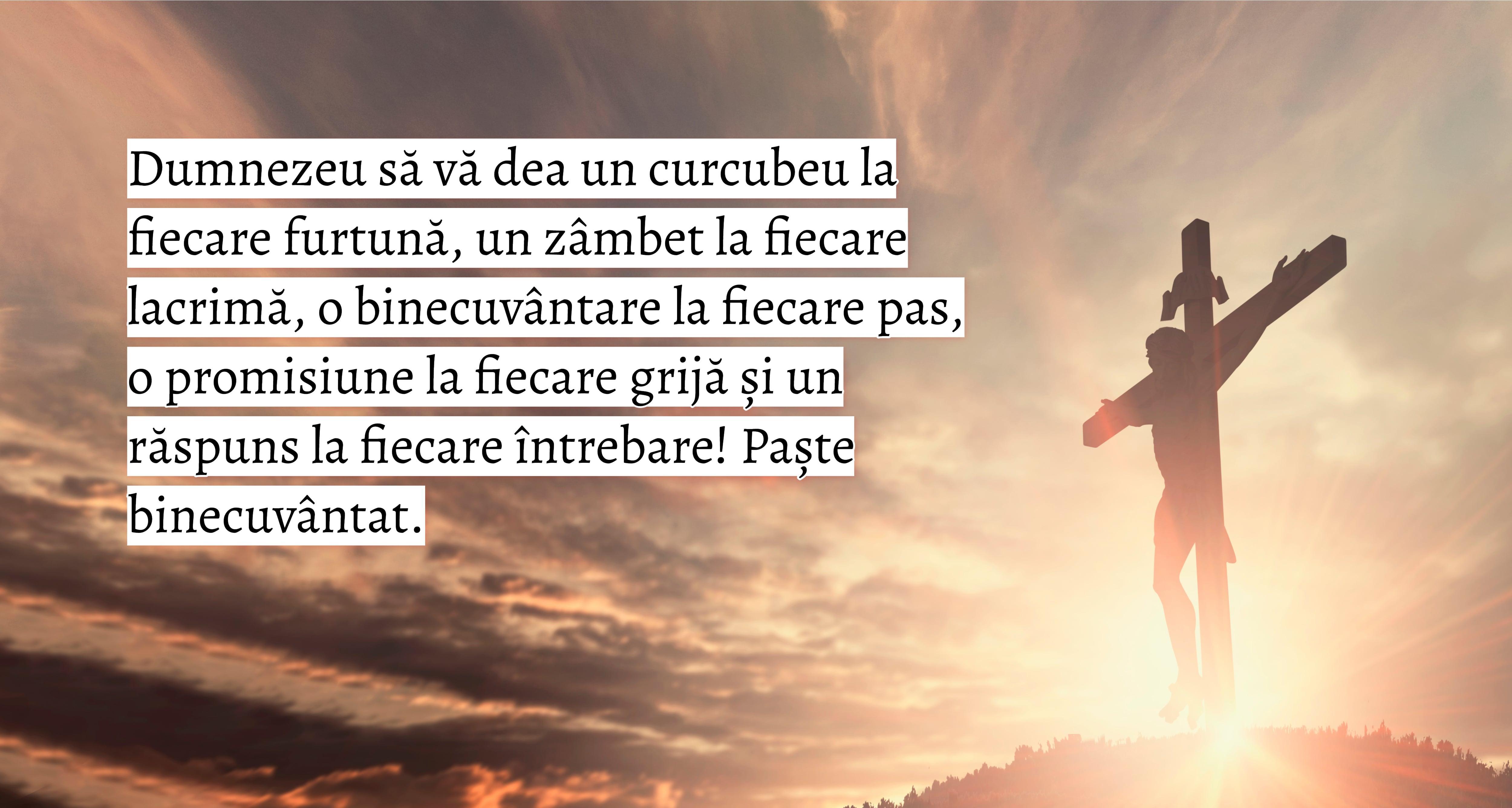 felicitare cu motive religioase si urare de paste 2023