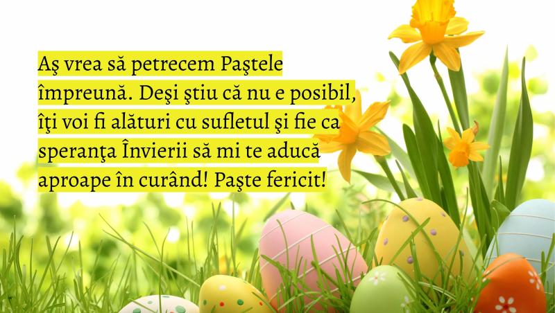 Pe 16 și 17 aprilie 2023, nu uita să le trimiți celor dragi felicitări cu textul ”Paște fericit”. Am realizat pentru tine 100 de felicitări cu ”Paște fericit” și ”Hristos a Înviat”, din care să alegi câte dorești pentru oamenii dragi sufletului tău.
