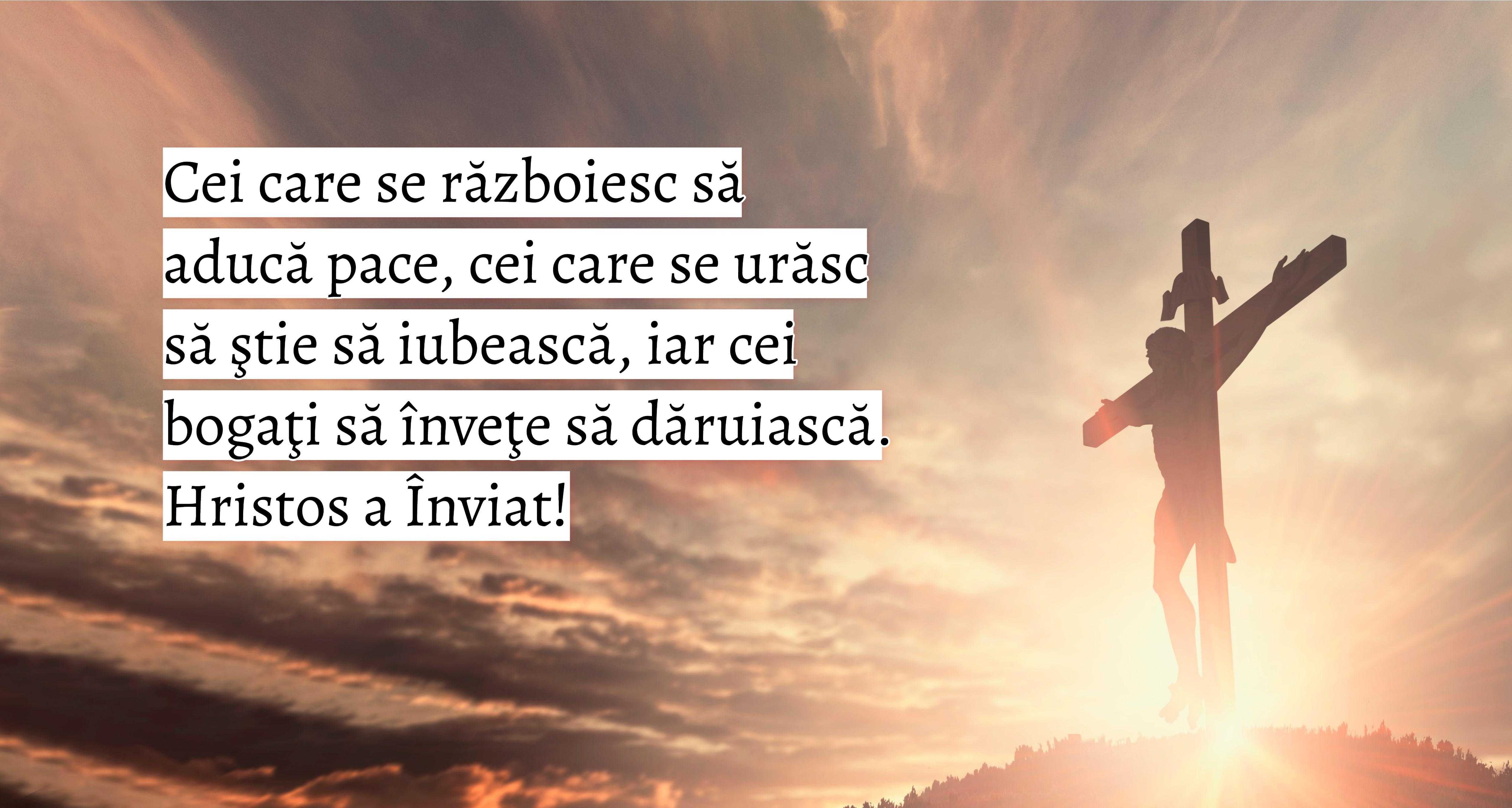 urare crestina pe o felicitare cu iisus hristos rastignit pe cruce