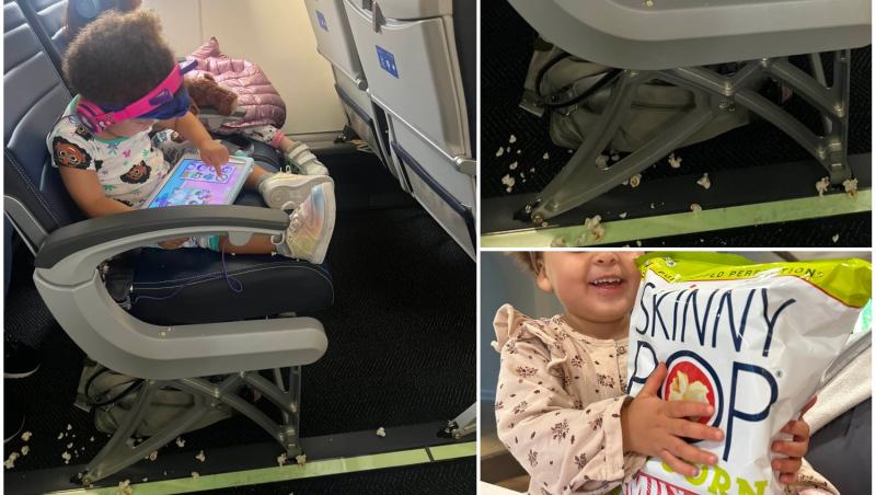 Femeia însărcinată a fost pusă să strângă mizeria din avion