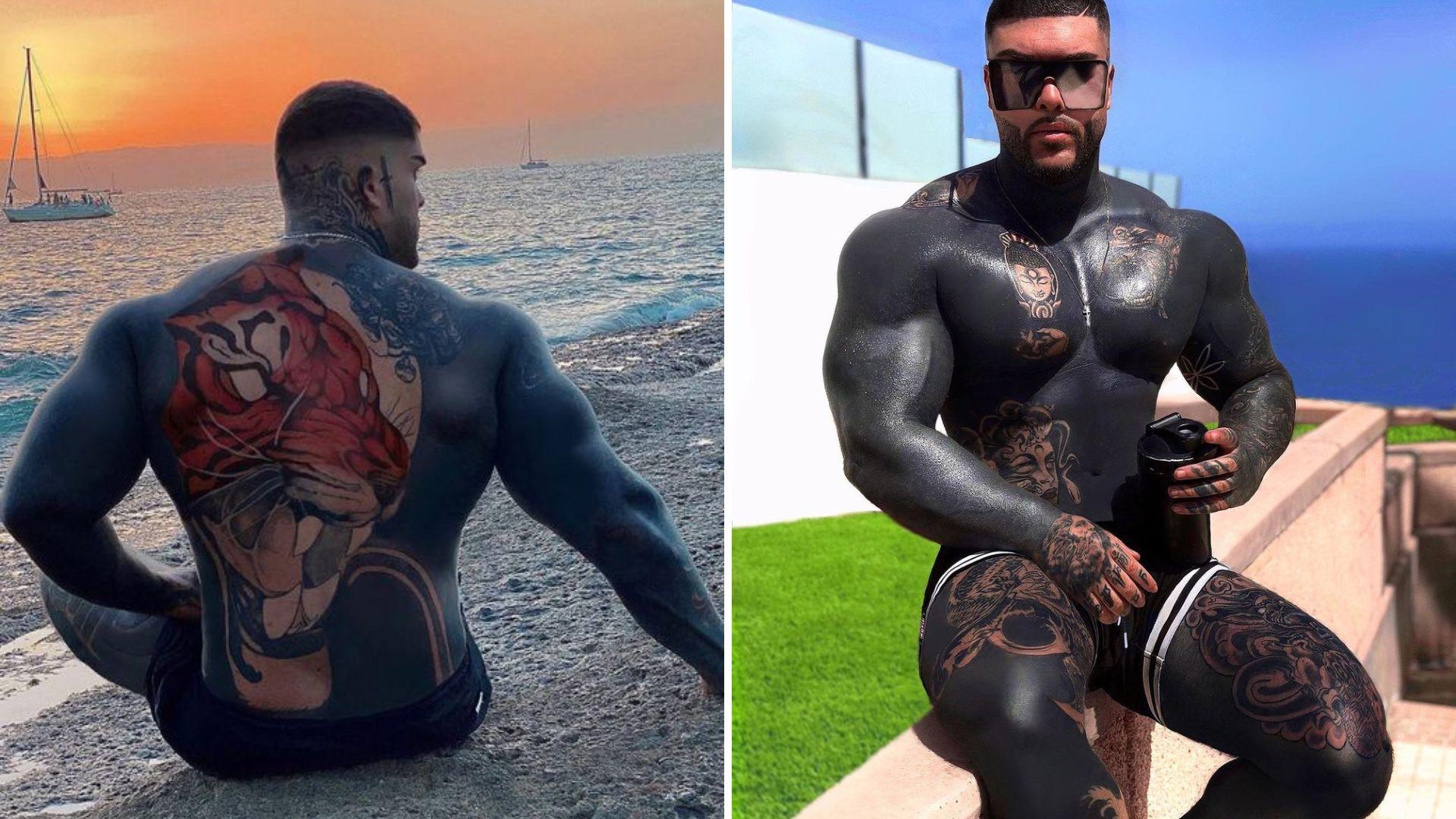 El este cel mai tatuat bărbat din lume. Cum arăta înainte ca tot corpul să îi fie acoperit de cerneală