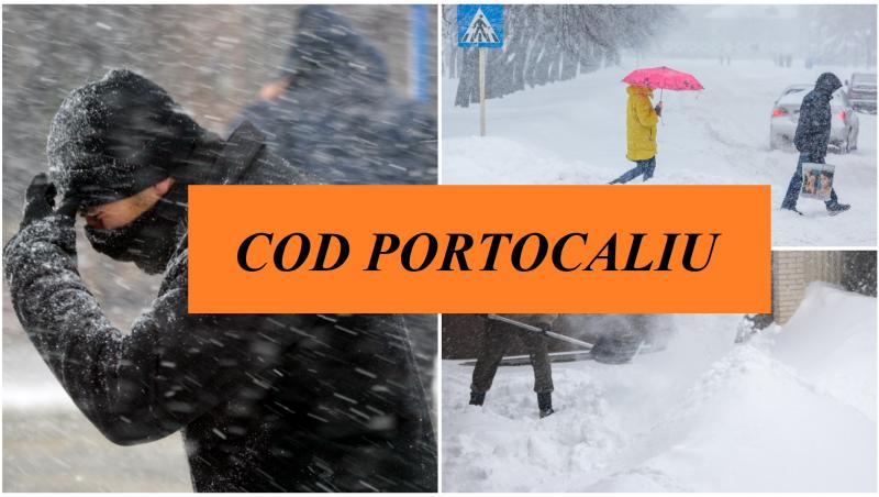 ANM (Administrația Națională de Meteorologie) a emis un cod portocaliu de ninsori viscolite și strat consistent de zăpadă pentru mai multe județe din România