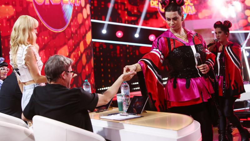 Te cunosc de undeva! 13 mai 2023. ADDA și Radu Bucălae au adus un moment de Eurovision pe scenă. S-au transformat în Netta