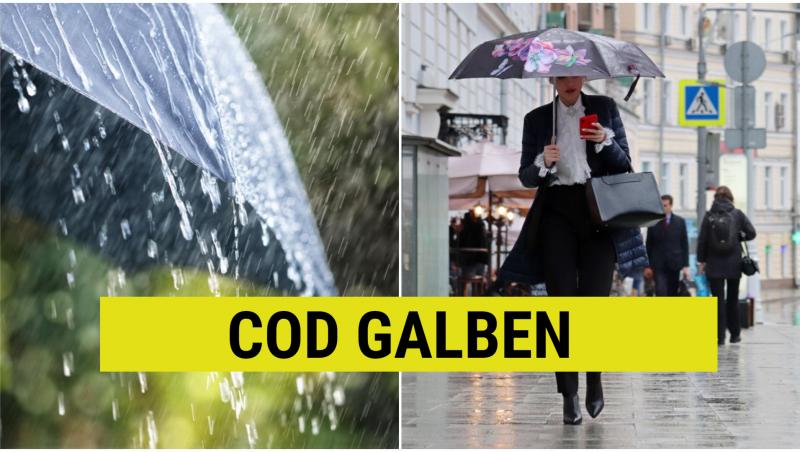 Meteorologii au emis un cod galben de ploi însemnate cantitativ