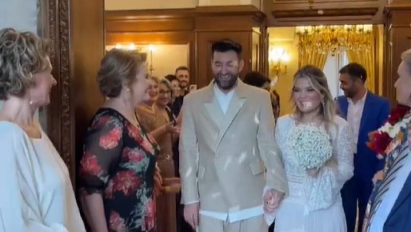 Gina Pistol și Smiley s-au căsătorit! Imagini superbe de la nuntă. Cum a arătat prezentatoarea în rochie de mireasă