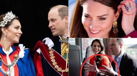 De ce poartă Kate Middleton trei bijuterii pe inelar. Prințul William nu își tine pe deget nici verigheta