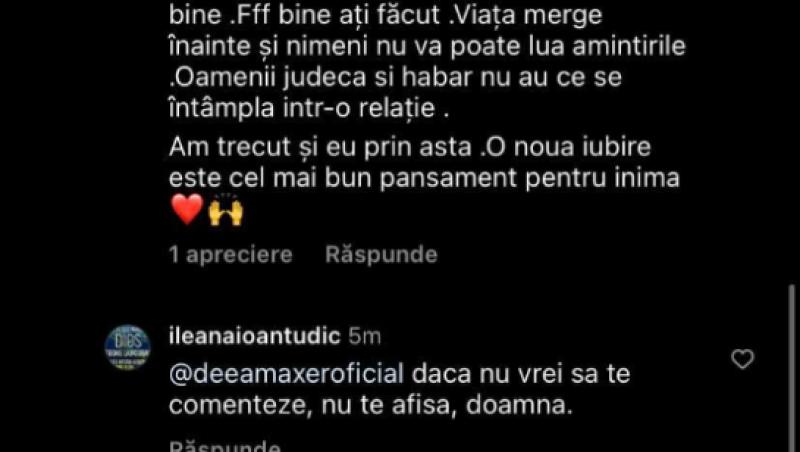 Deea Maxer a izbucnit după ce fost pusă la zid de internauți pentru că s-a afișat cu noul iubit. Replica acidă dată unei fane