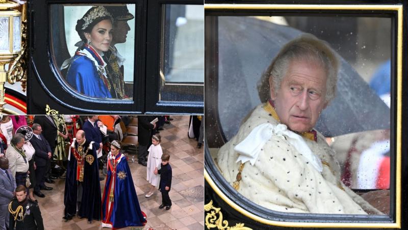 Regele Charles și Camilla au fost nevoiți să îi aștepte pe Prințul William, Kate Middleton și copiii lor pentru a putea începe ceremonia de încoronare. Faptul că a trebuit să rămână încă cinci minute în trăsură l-a nemulțumit profund pe monarhul Marii Britanii.