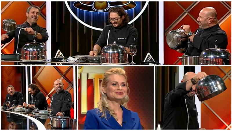 În ediția 20 a emisiunii Chefi la cuțite, Sorin Bontea, Florin Dumitrescu și Cătălin Scărlătescu au făcut show atunci când au aflat că urmează să facă degustarea ultimei farfurii