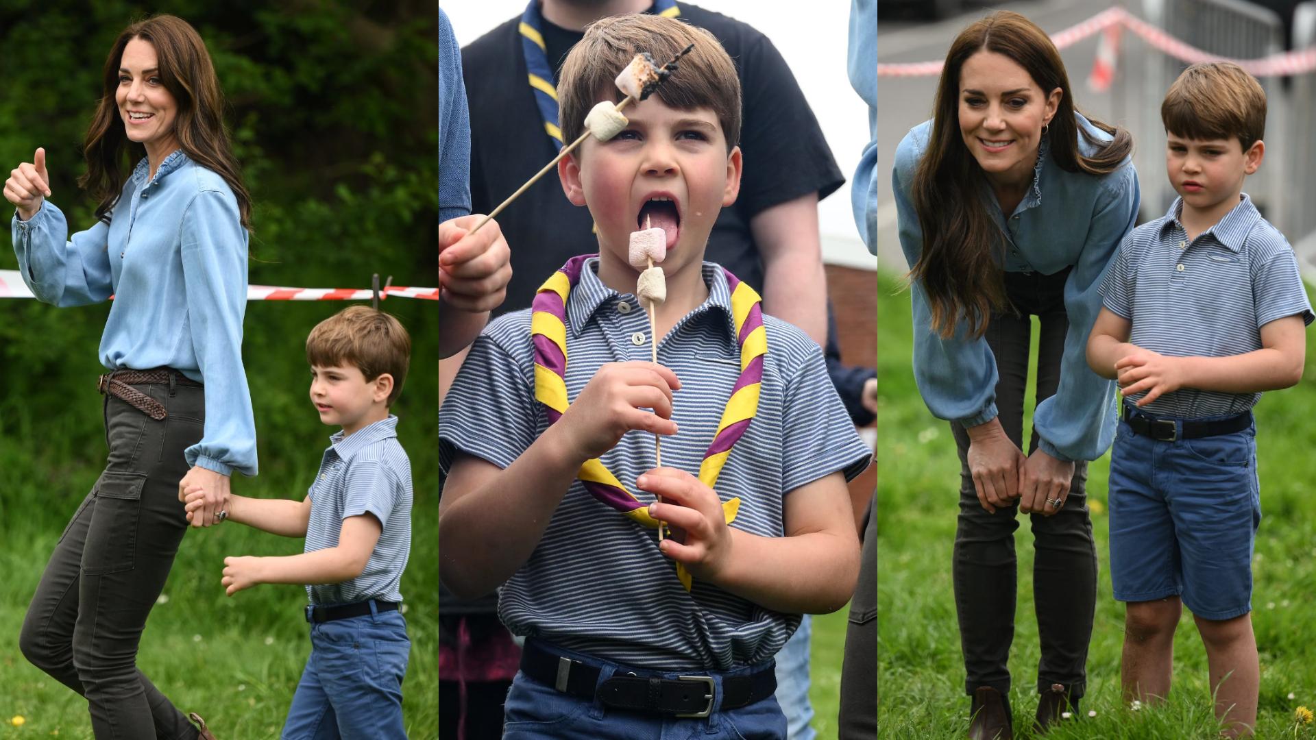 colaj foto Prințul Louis și Kate Middleton