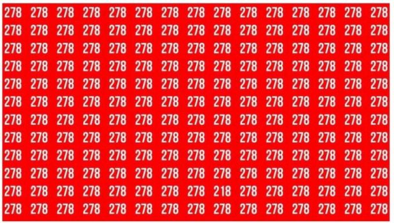 Se spune că doar cei cu ochi de șoim pot da de cap acestei iluzii optice virale. Poți vedea numărul 218 ascuns printre 278 în doar 15 secunde?