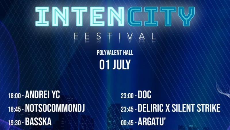 Cea de-a doua ediție a Festivalului IntenCity aduce în oraș nume renumite din muzica internațională. Festivalul va avea loc în intervalul 30 iunie - 2 iulie, pe două scene amplasate în Complexul Sportiv Craiova (Stadionul Ion Oblemenco) și la Sala Polivalentă.