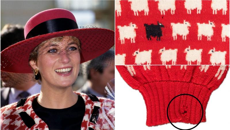 Celebrul pulover al Prințesei Diana care înfățișează „oaia neagră” a fost scos la licitație.
