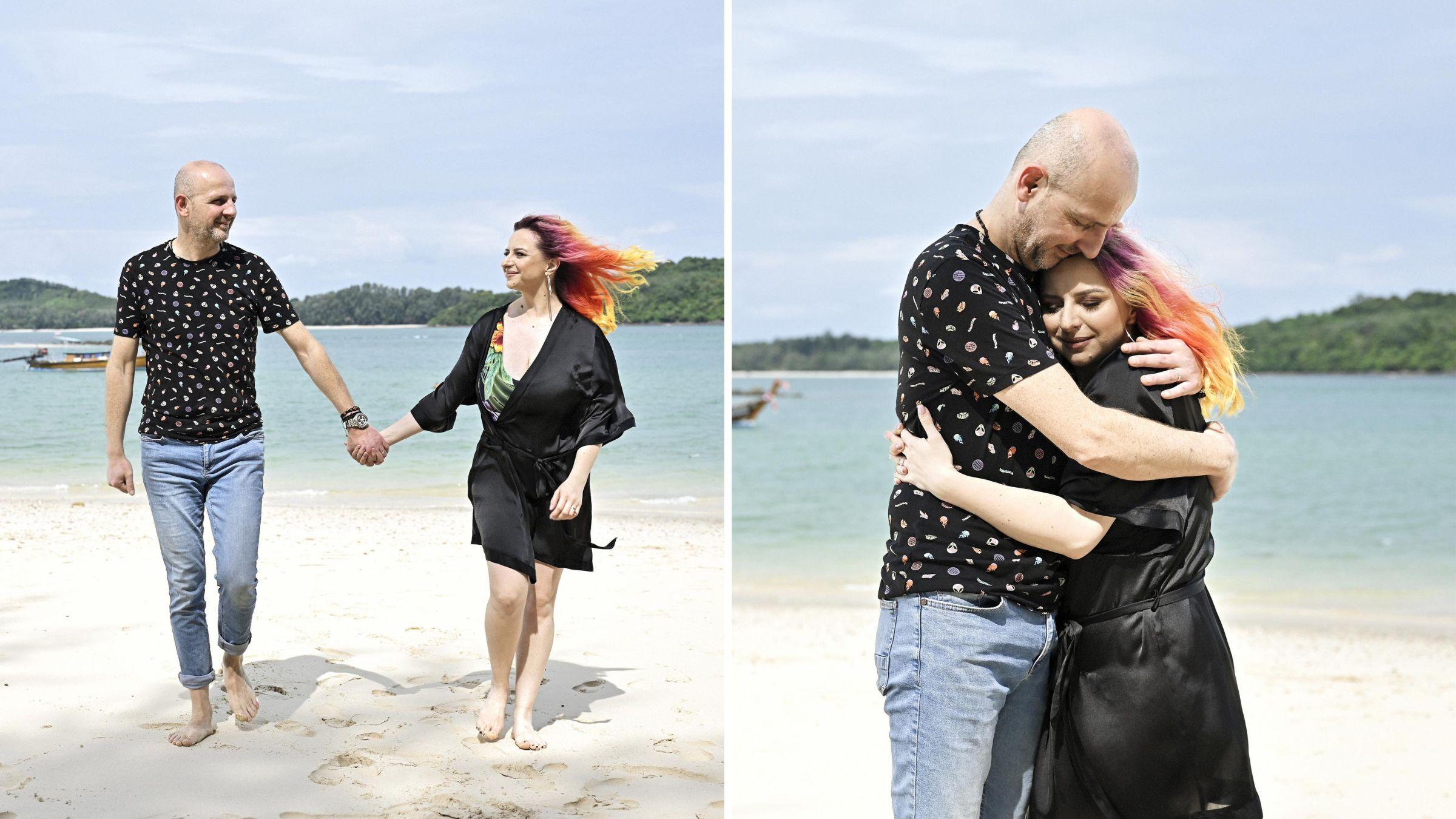 colaj foto Iulian și Cristina de la Insula Iubirii