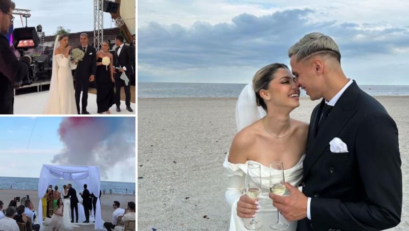 Cristi Manea, fotbalistul de la CFR Cluj, s-a căsătorit cu Irina Diaconescu sâmbătă. Cei doi și-au unit destinele la malul mării, iar petrecerea a avut loc într-o locație de lux din Mamaia.