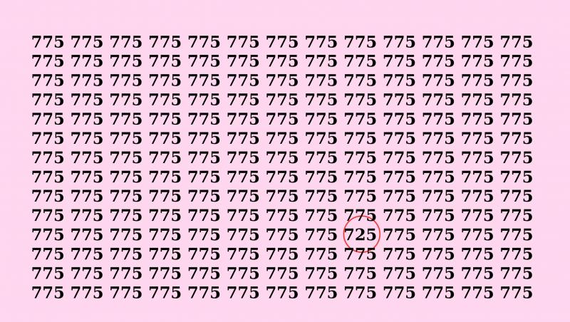 Poți să vezi numărul 725 din șirul de 775 în 7 secunde? Este provocarea momentului