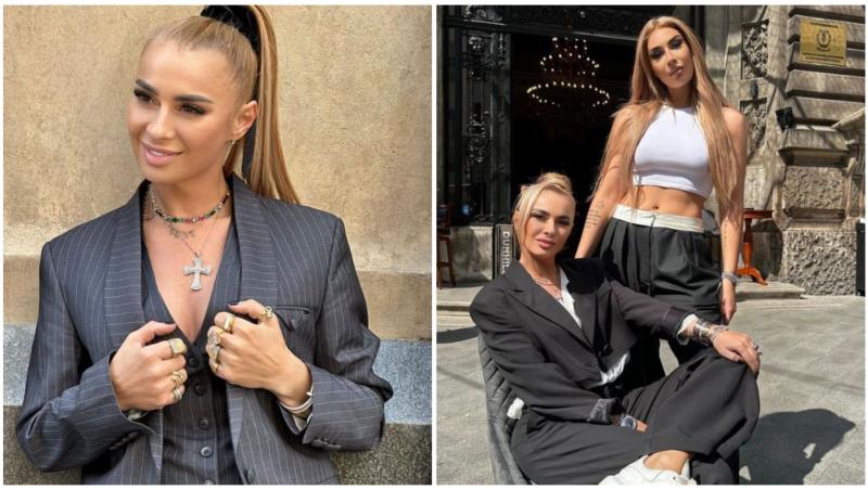 Colaj cu Anamaria Prodan în două ipostaze diferite alături de fiica ei cea mică, Sarah Dumitrescu