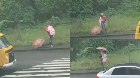 Imaginile care au înduioșat internetul. În drum spre casă, o fetiță a observat un cățel plouat și trist. Ce a făcut imediat