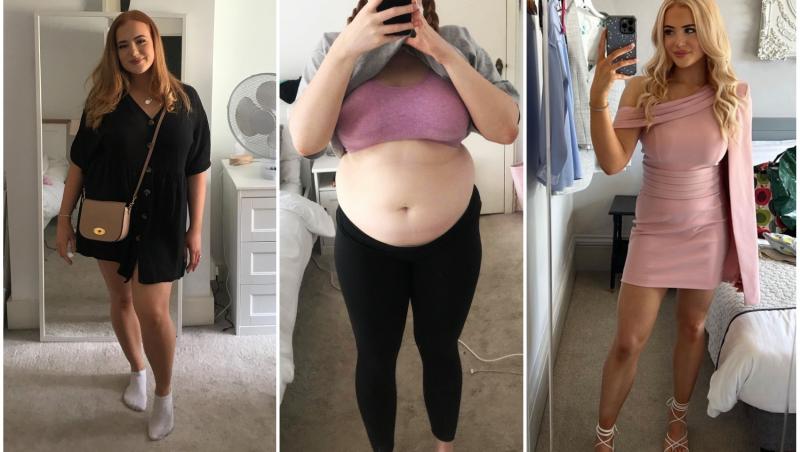 Tânăra a trecut printr-o transformare uluitoare după ce a slăbit 25 de kilograme