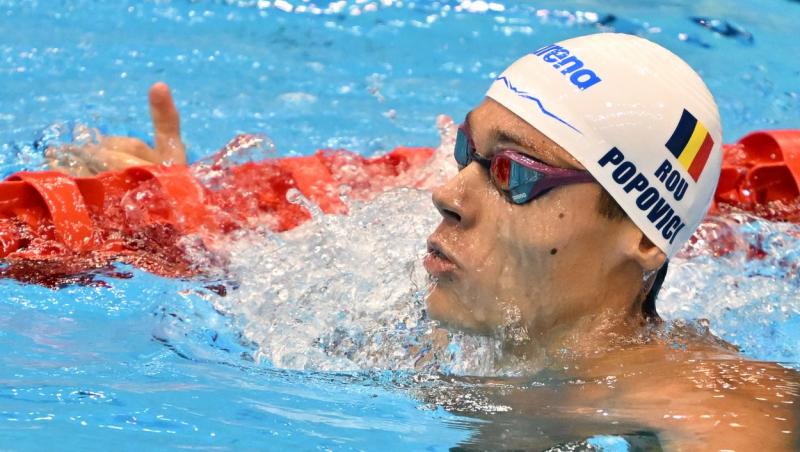 VIDEO | David Popovici, locul 6 în finala probei de 100 de metri liber de la CM de la Fukuoka. Vezi cursa