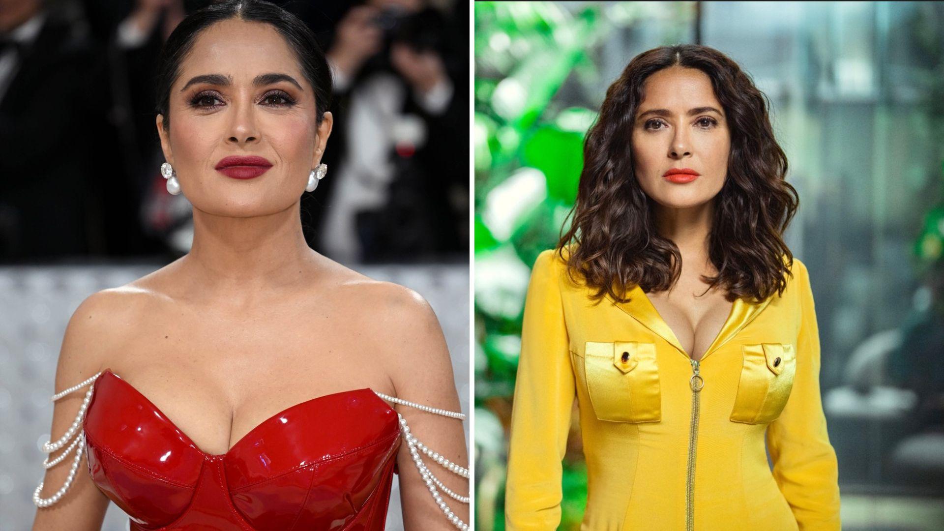 Salma Hayek s-a fotografiat acoperită doar de două prosoape minuscule. Imaginile cu actrița de la Hollywood au încins internetul