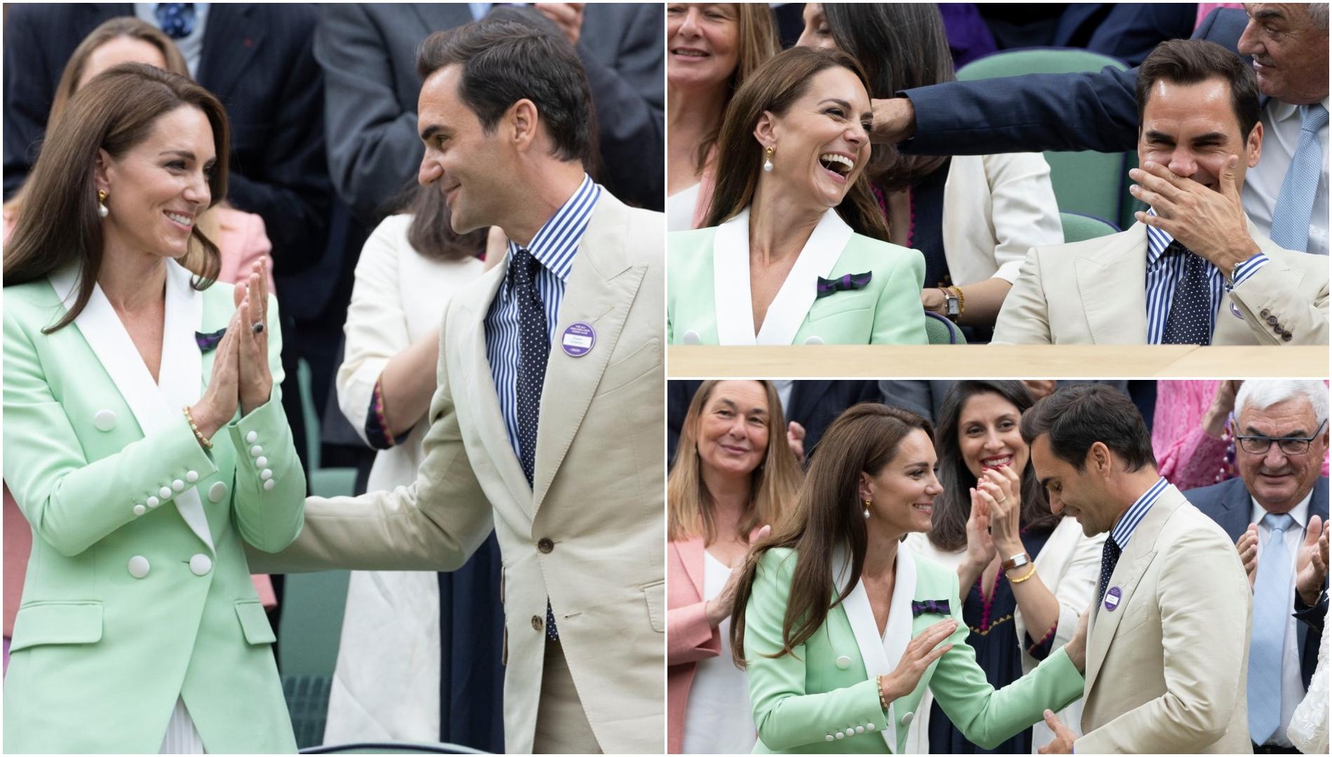 imagini cu roger federer si kate middleton la wimbledon 2023