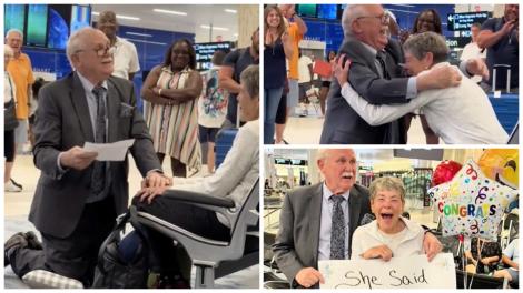 Moment viral pe TikTok. După 60 de ani, un bărbat și-a cerut în căsătorie iubita din liceu VIDEO