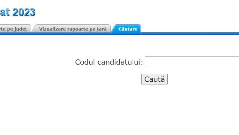 captura cu interfata bacalaureat.edu.ro unde sunt afisate rezultatele dupa contestatii 2023