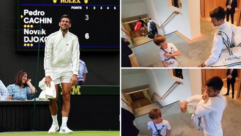 colaj foto Novack Djokovic la Wimbledon