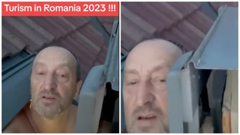 Video viral. Un turist român, uimit de ce a descoperit la cazare. Ca să poată face duș, trebuia să scoată capul pe geam!